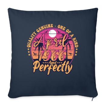 April 1966 anniversary 1966 Retro 1966 April - Sofa pillowcase 17,3'' x 17,3'' (45 x 45 cm) - navy - Front