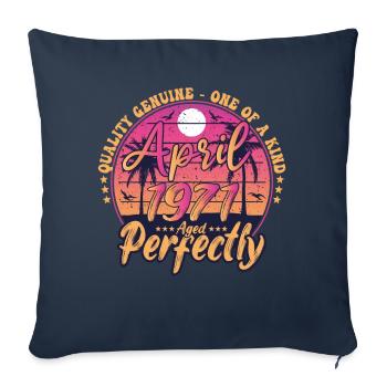April 1971 anniversary 1971 Retro 1971 April - Sofa pillowcase 17,3'' x 17,3'' (45 x 45 cm) - navy - Front