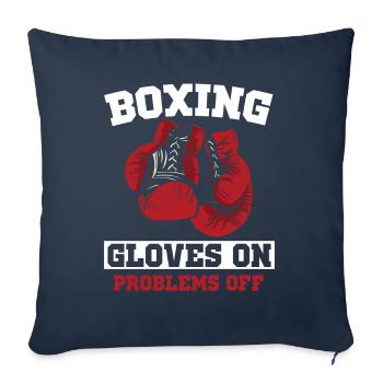 Boxing gloves to problems from sport boxer boxing - Sofa pillowcase 17,3'' x 17,3'' (45 x 45 cm) - navy - Front