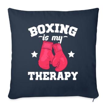Boxing is my therapy Sparring sport - Sofa pillowcase 17,3'' x 17,3'' (45 x 45 cm) - navy - Front