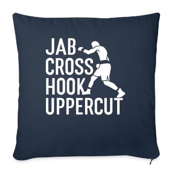 Jab Cross Hook Uppercut Combat Sports Boxer Punch - Sofa pillowcase 17,3'' x 17,3'' (45 x 45 cm) - navy - Front