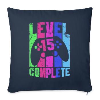 15th Birthday Gift Gamer Gaming Gamer Game - Sofa pillowcase 17,3'' x 17,3'' (45 x 45 cm) - navy - Front