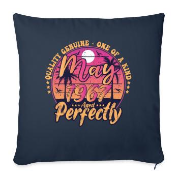 May 1967 anniversary 1967 Retro 1967 May - Sofa pillowcase 17,3'' x 17,3'' (45 x 45 cm) - navy - Front