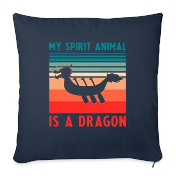 Entraîneur de bateau-dragon et bateau-dragon - Housse de coussin décorative 45 x 45 cm - bleu marine - Devant