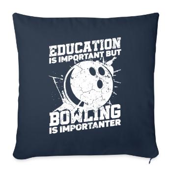 Education is important, but Sport Ball Bowler - Sofa pillowcase 17,3'' x 17,3'' (45 x 45 cm) - navy - Front