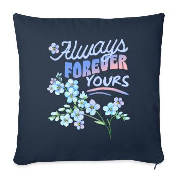 Forget-my-not, forget-me-not, Valentine's Day - Sofa pillowcase 17,3'' x 17,3'' (45 x 45 cm) - navy - Front