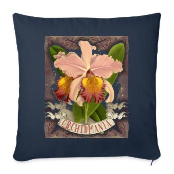 Vintage orchid botanical illustration saying - Sofa pillowcase 17,3'' x 17,3'' (45 x 45 cm) - navy - Front
