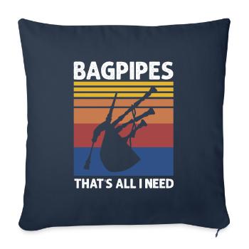 Bagpipe design for Scotland pride and bagpipes - Sofa pillowcase 17,3'' x 17,3'' (45 x 45 cm) - navy - Front