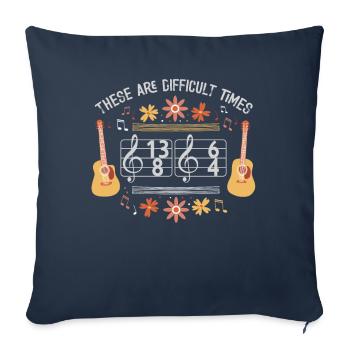 These Are Difficult Times Funny Music Pun - Sofa pillowcase 17,3'' x 17,3'' (45 x 45 cm) - navy - Front
