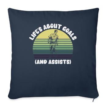 Life Is About Goals And Assists Futbol Soccer - Sofa pillowcase 17,3'' x 17,3'' (45 x 45 cm) - navy - Front