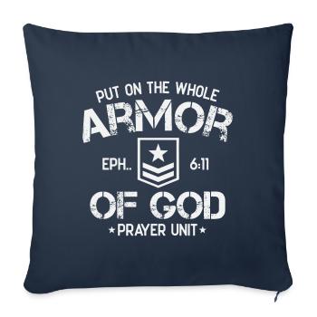 Put on the spiritual armor of God's letter to the Ephesians - Sofa pillowcase 17,3'' x 17,3'' (45 x 45 cm) - navy - Front