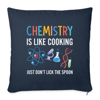 Jeu de mots pour les scientifiques chimiste molécule - Housse de coussin décorative 45 x 45 cm - bleu marine - Devant