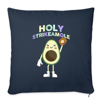 Holy Strikeamole Baseball Softball Avocat - Housse de coussin décorative 45 x 45 cm - bleu marine - Devant