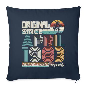 April 1983 anniversary April 1983 gift 1983 - Sofa pillowcase 17,3'' x 17,3'' (45 x 45 cm) - navy - Front
