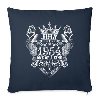 Juillet 1954 anniversaire Juillet 1954 Juillet - Housse de coussin décorative 45 x 45 cm - bleu marine - Devant