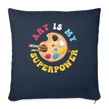 Art Is My Superpower - Sofa pillowcase 17,3'' x 17,3'' (45 x 45 cm) - navy - Front