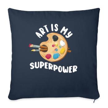 Art Is My Superpower - Sofa pillowcase 17,3'' x 17,3'' (45 x 45 cm) - navy - Front