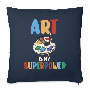 Art Is My Superpower - Sofa pillowcase 17,3'' x 17,3'' (45 x 45 cm) - navy - Front