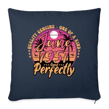 Juin 1951 anniversaire 1951 Retro 1951 Juin - Housse de coussin décorative 45 x 45 cm - bleu marine - Devant