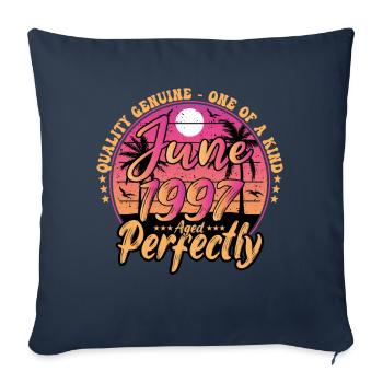 June 1997 anniversary 1997 Retro 1997 June - Sofa pillowcase 17,3'' x 17,3'' (45 x 45 cm) - navy - Front