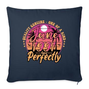 June 1991 anniversary 1991 Retro 1991 June - Sofa pillowcase 17,3'' x 17,3'' (45 x 45 cm) - navy - Front