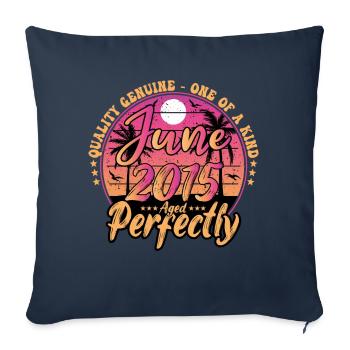 June 2015 anniversary 2015 Retro 2015 June - Sofa pillowcase 17,3'' x 17,3'' (45 x 45 cm) - navy - Front
