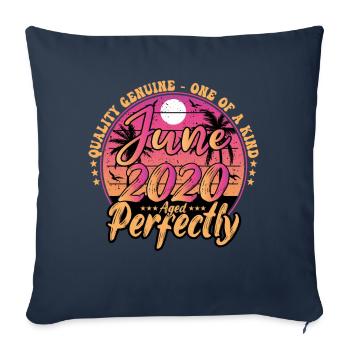 June 2020 anniversary 2020 Retro 2020 June - Sofa pillowcase 17,3'' x 17,3'' (45 x 45 cm) - navy - Front