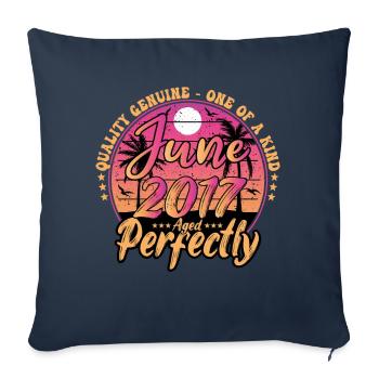 June 2017 anniversary 2017 Retro 2017 June - Sofa pillowcase 17,3'' x 17,3'' (45 x 45 cm) - navy - Front