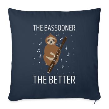 Basson Orchesta design pour bassonistes - Housse de coussin décorative 45 x 45 cm - bleu marine - Devant