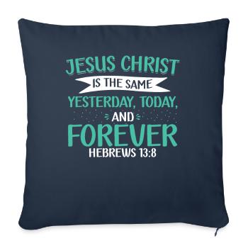 Jésus-Christ est la même foi chrétienne - Housse de coussin décorative 45 x 45 cm - bleu marine - Devant