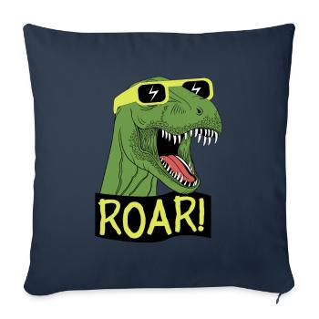 J’adore les dinosaures - ROAR! T-Rex animé - Housse de coussin décorative 45 x 45 cm - bleu marine - Devant
