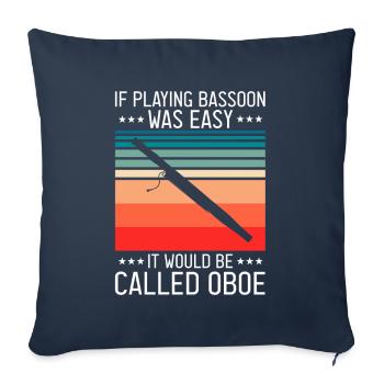Basson Orchesta design pour bassonistes - Housse de coussin décorative 45 x 45 cm - bleu marine - Devant