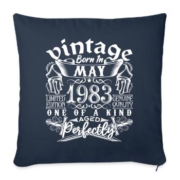 1983 Mai 1983 Jubiläum Mai 1983 Mai - Sofakissenbezug 45 x 45 cm - Navy - Vorne
