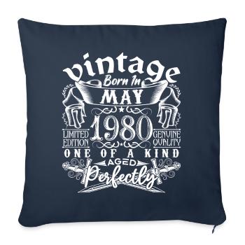 1980 May 1980 anniversary May 1980 May - Sofa pillowcase 17,3'' x 17,3'' (45 x 45 cm) - navy - Front