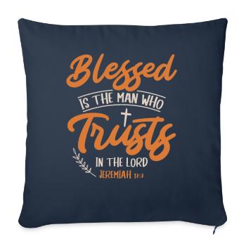 Gesegnet Ist Der Mann, Der Auf Den Herrn Jesus - Sofakissenbezug 45 x 45 cm - Navy - Vorne