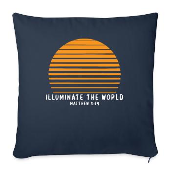 Illuminer le monde Matthieu Bible chrétienne - Housse de coussin décorative 45 x 45 cm - bleu marine - Devant