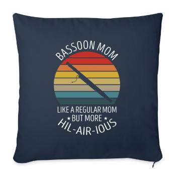 Basson Orchesta design pour bassonistes - Housse de coussin décorative 45 x 45 cm - bleu marine - Devant
