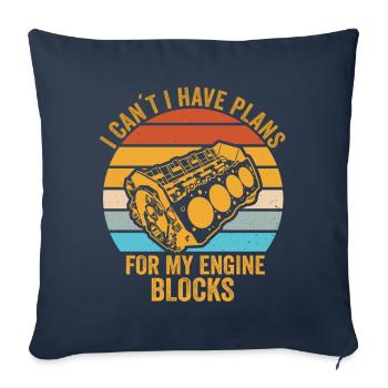 Ich kann keine Pläne für meine Motorblöcke haben - Sofakissenbezug 45 x 45 cm - Navy - Vorne