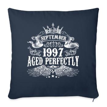 September 1997 anniversary 1997 September - Sofa pillowcase 17,3'' x 17,3'' (45 x 45 cm) - navy - Front