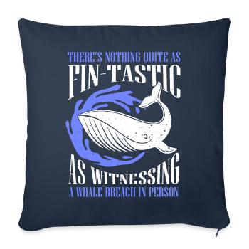 Whale design for whales and blue whales or beluga whales - Sofa pillowcase 17,3'' x 17,3'' (45 x 45 cm) - navy - Front