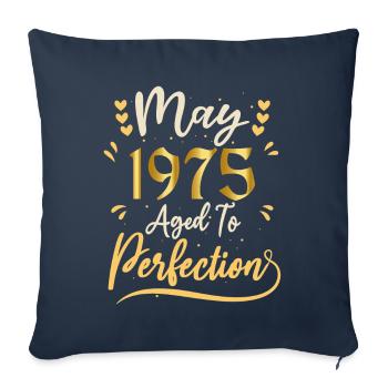 Mai 1975 Mai anniversaire May 1975 - Housse de coussin décorative 45 x 45 cm - bleu marine - Devant