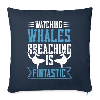 Blue whale for beluga whale and marine mammals - Sofa pillowcase 17,3'' x 17,3'' (45 x 45 cm) - navy - Front