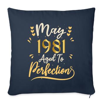 Mai 1981 Mai-Jubiläum Mai 1981 - Sofakissenbezug 45 x 45 cm - Navy - Vorne