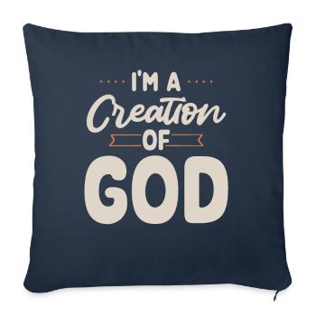 Je suis une création de la foi chrétienne de Dieu - Housse de coussin décorative 45 x 45 cm - bleu marine - Devant