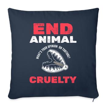 Contre la cruauté envers les animaux de compagnie - Housse de coussin décorative 45 x 45 cm - bleu marine - Devant