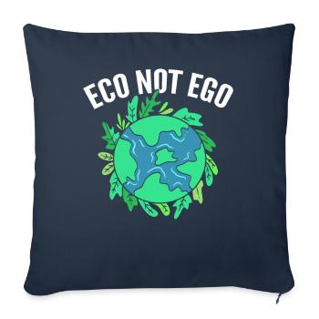 Eco Pas Ego Ecologiste - Housse de coussin décorative 45 x 45 cm - bleu marine - Devant
