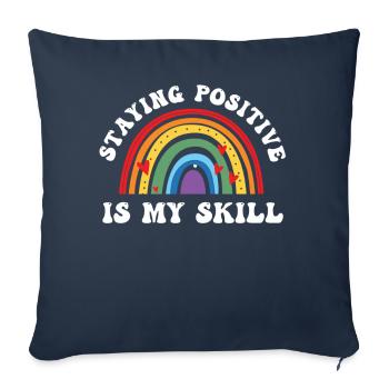Rester positif est ma compétence - Housse de coussin décorative 45 x 45 cm - bleu marine - Devant