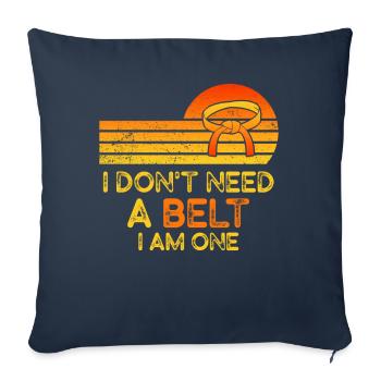 Je n’ai pas besoin d’une ceinture Je suis un karaté - Housse de coussin décorative 45 x 45 cm - bleu marine - Devant