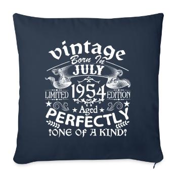 Juillet 1954 | anniversaire 1954 Vintage Juillet - Housse de coussin décorative 45 x 45 cm - bleu marine - Devant