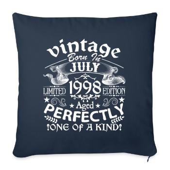 July 1998 | birthday 1998 Vintage July - Sofa pillowcase 17,3'' x 17,3'' (45 x 45 cm) - navy - Front